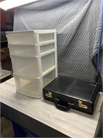 4-draw plastic storage unit, comes with a