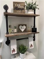 Industrial Pipe Shelf Bathroom Shelves Wall