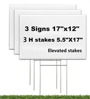 New ( 4 ) WENWELL Blank Yard Signs with H Metal