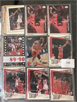 Two pages of NBA, Trading Cards, all Michael