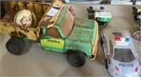 Tonka, dump truck and battery operated police car