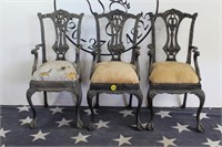 Antique Cast Iron Doll Chairs (3)