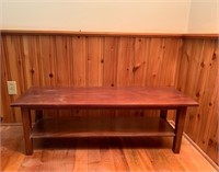 Early Mahogany Book Table with Lower Shelf