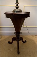 Antique Octogan Pedestal Side Table