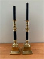 Pair of Elegant Brass Candle Sticks Apr 16"