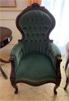 Beautiful Victorian Velvet Parlor Chair