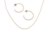 TWO PCS ROSE GOLD JEWELLERY, 13.5g