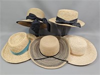 Lot of 5 Women's Straw Hats