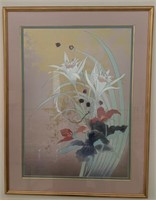 Japanese School Floral Print in Frame