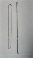 STERLING SILVER NECKLACE & 14 K GOLD CHAIN