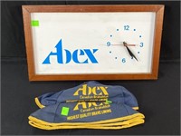 ABEX Wall Clock & Hats
