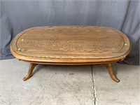 Oak Glass Top Coffee Table