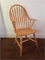 Solid Oak Windsor Back Arm Chair