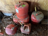 (5) Gas Cans - 3 Metal