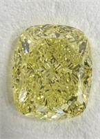 Natural Intense Cushion Yellow Diamond 40 Carats -