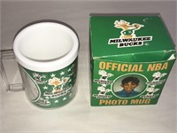 Vintage Milwaukee Bucks NBA Photo Mug New in Box