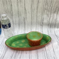 Terracotta Chip and Dip Set - Green, sm chip