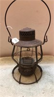 Railroad lantern with clear PRR globe