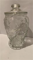 Libby Glass Circus Elephant Jar w/ Lid 13" tall