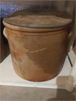 5 gal F.H Cowden Harrisburg Crock and Lid