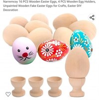 MSRP $16 Wooden Eggs & Stands