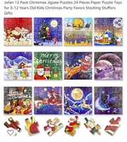 MSRP $11 12 Pack Xmas Puzzles