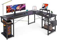 ODK L-Shaped Desk 66" Black