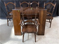 Wooden Kitchen Table and 5 Chairs