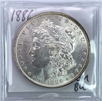 1886 Morgan Silver Dollar, High Grade Gem BU