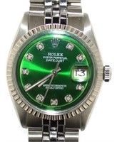 1976 Rolex Datejust Steel 16030, A.M. Green Dial