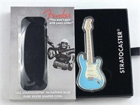 1oz Silver Fender Stratocaster Guitar, Daphne Blue