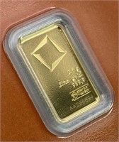 2.5g Gold Bar, Valcambi Suisse Carded 999.9