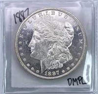 1887 Morgan Silver Dollar, Deep Mirror Prooflike