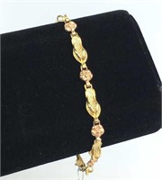 New 10K Yellow/Rose Gold Sandal Bracelet