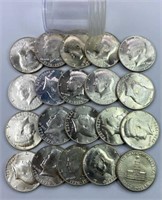 (20) 1976 Gem BU 40% Silver JFK Half Dollars