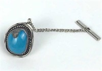 Sterling Silver Turquoise Tie Tack