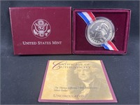 1993 Thomas Jefferson UNC Silver Dollar