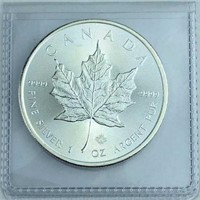 2015 1oz Silver Canada Maple Leaf .9999, Spots