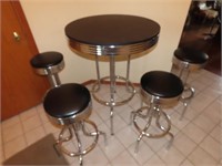 Diner style table and four stools