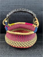 Multi Color Woven Bolga Basket