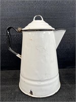 Vintage White Coffee Pot