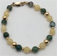 Gold Filled And Stone Bead Bracelet