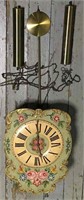 Hand Painted Floral Clock Face
