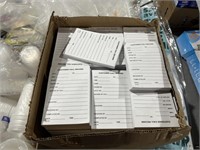 BOX OF CALL RECORD PADS