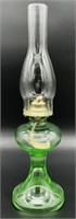 Green Uranium Glass Oil Lamp
