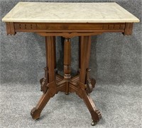 Victorian Marble Top Accent Table