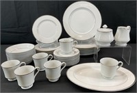 40pc Silver Rimmed Royal China, Japan