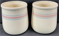 McCoy Pottery Pink & Blue Stripe Canisters