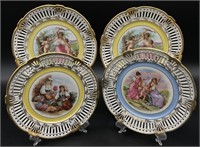 4pc Vintage Bavaria Reticulated Cabinet Plates