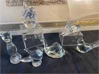 6 Art Glass Animal Figurines